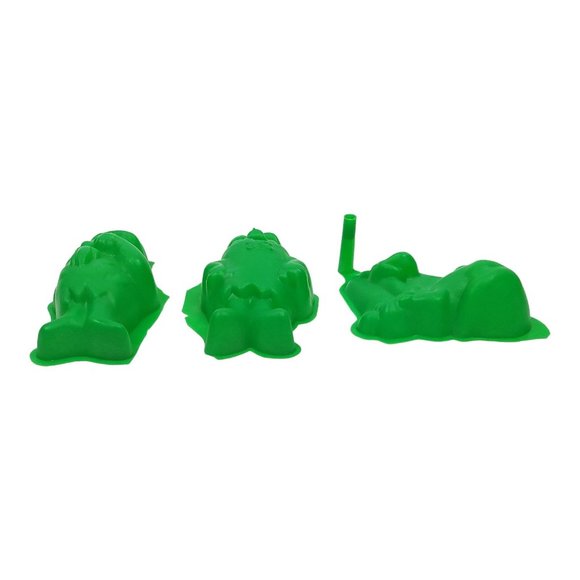 Vintage Flintstones Gelatin Cake Molds Fred Barney Rubble Dino Plastic Green - Picture 6 of 10